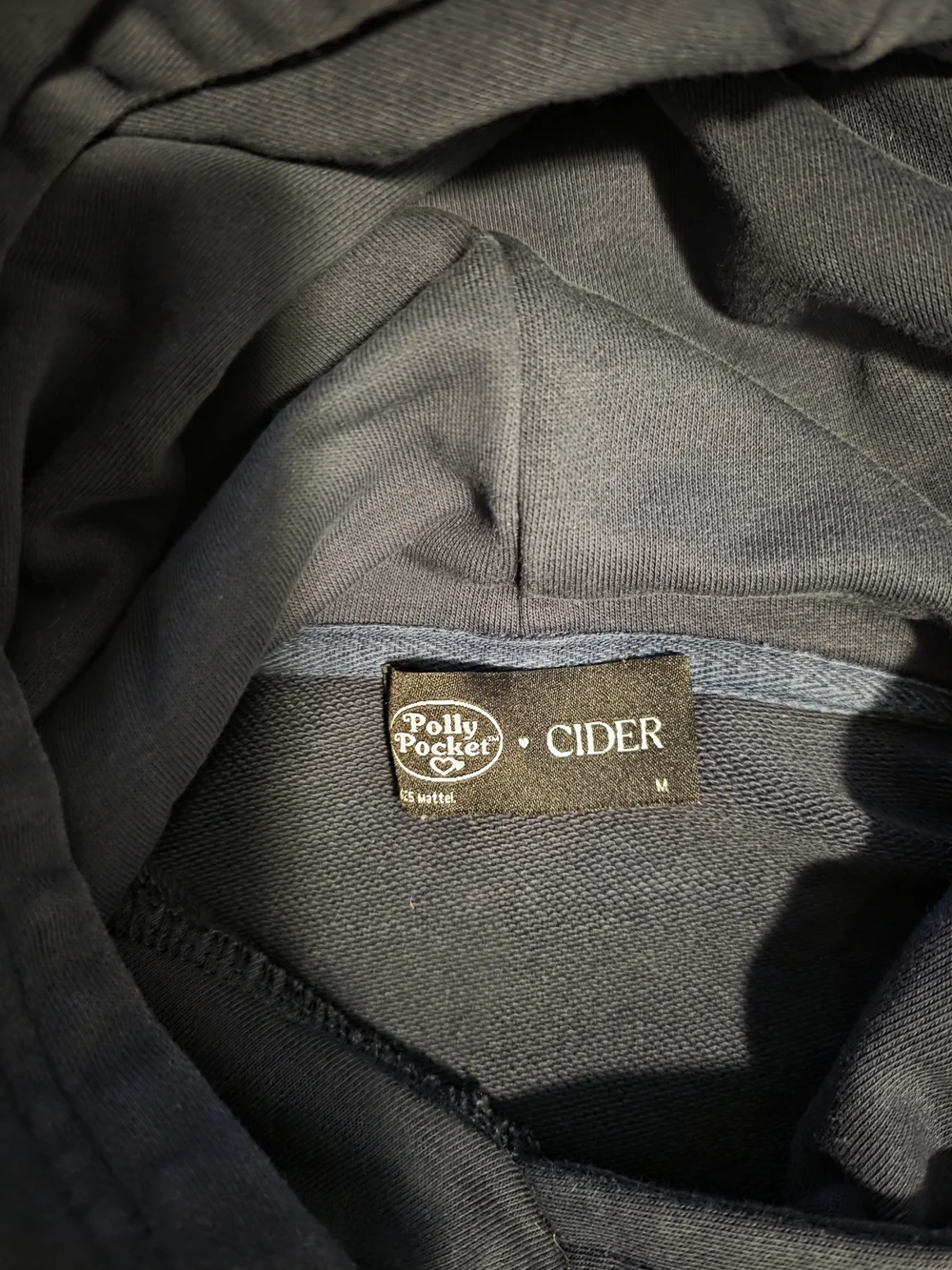 Cider Navy Hoodie with Light Blue Polly Pocket Graphics - Picture 2 of 2